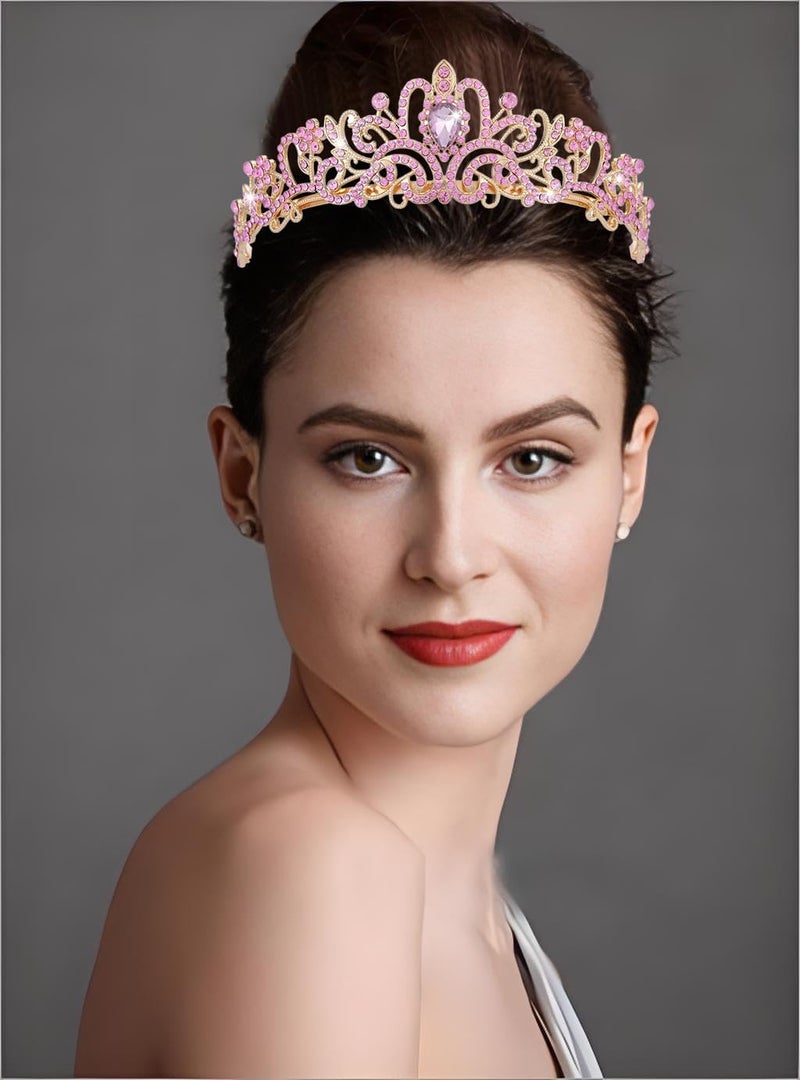 AXX Princess Crown for Women, Crystal Queen Tiaras for Girls Bridal Hair Accessories Gifts for Birthday Wedding Prom, Bridal Party, Pageant, Halloween Christmas Costume - Image 5